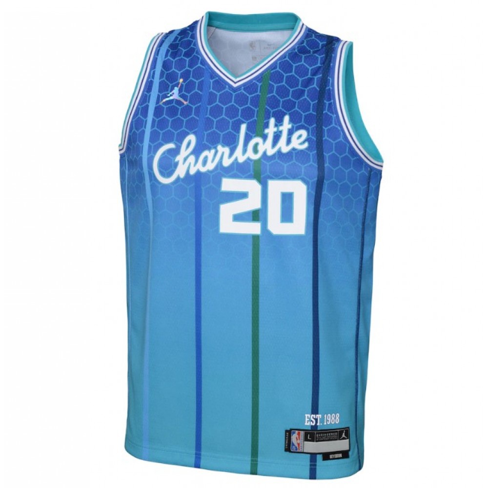 Men's Charlotte Hornets Gordon Hayward #20 Blue 2021/22 Swingman NBA Jersey - City Edition-Pro Kit Vault | Brand New 26/27 Sports Jerseys